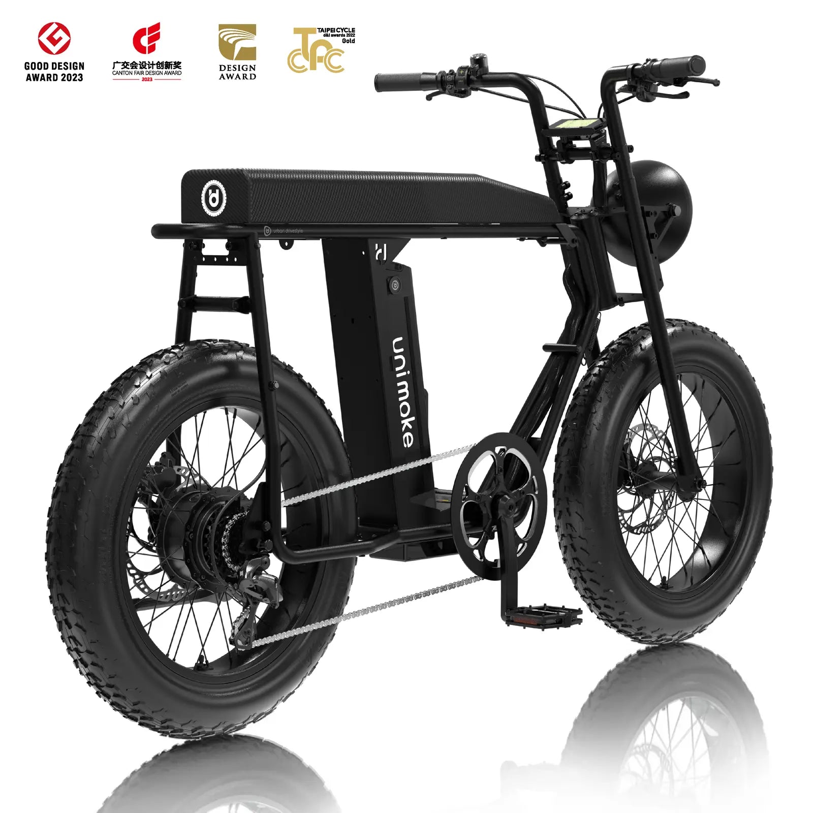 Unimoke MK 經典消光黑榮獲多項國際大獎，並通過台灣合法上路認證，成為騎士首選的經典黑色系電輔自行車