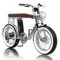 Voltaire Paname 電鍍銀聯名電輔車，展示全車亮銀化配件、白邊胖胎與咖啡皮革長座墊
