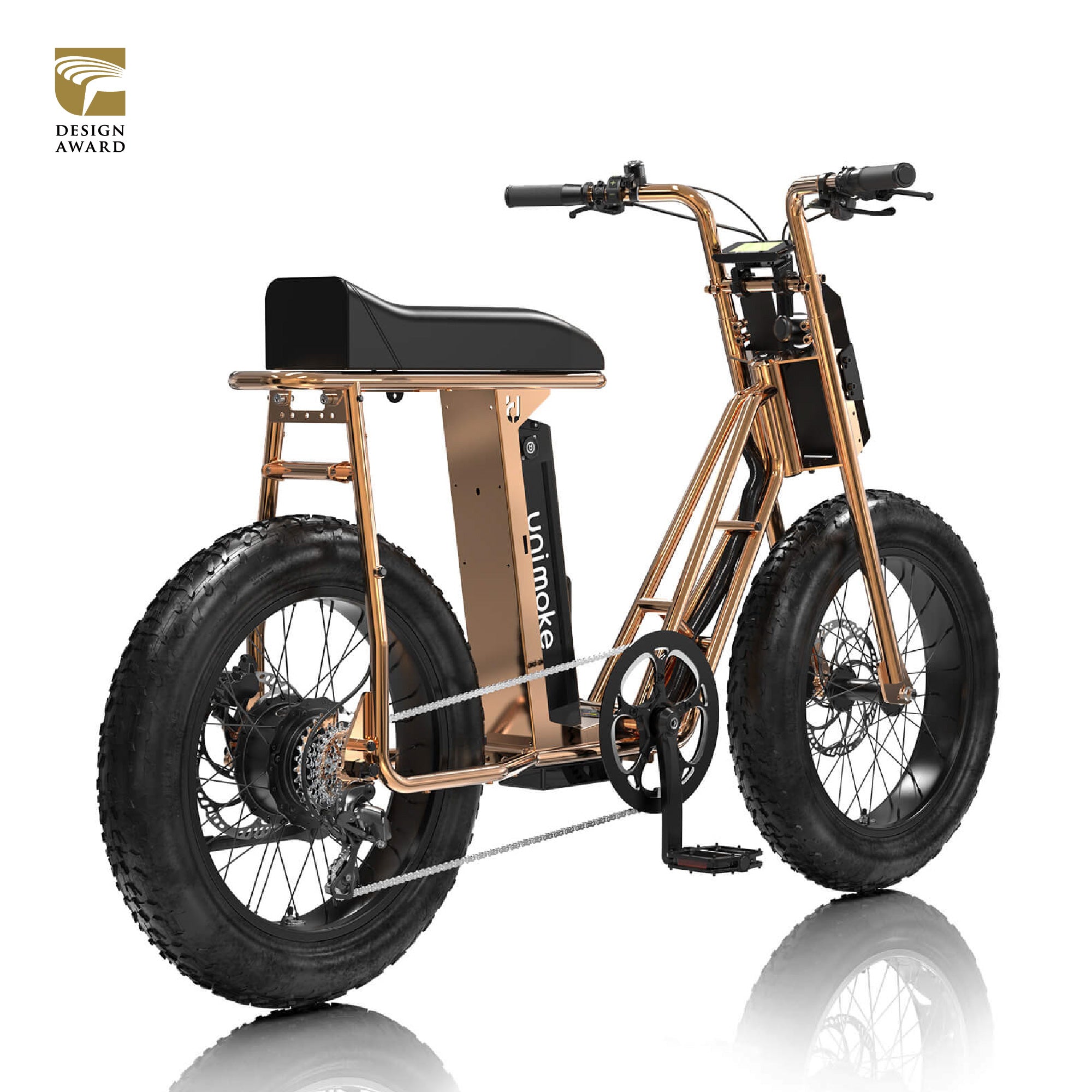 Unimoke SW 玫瑰金 車身後面斜右45度角整車照